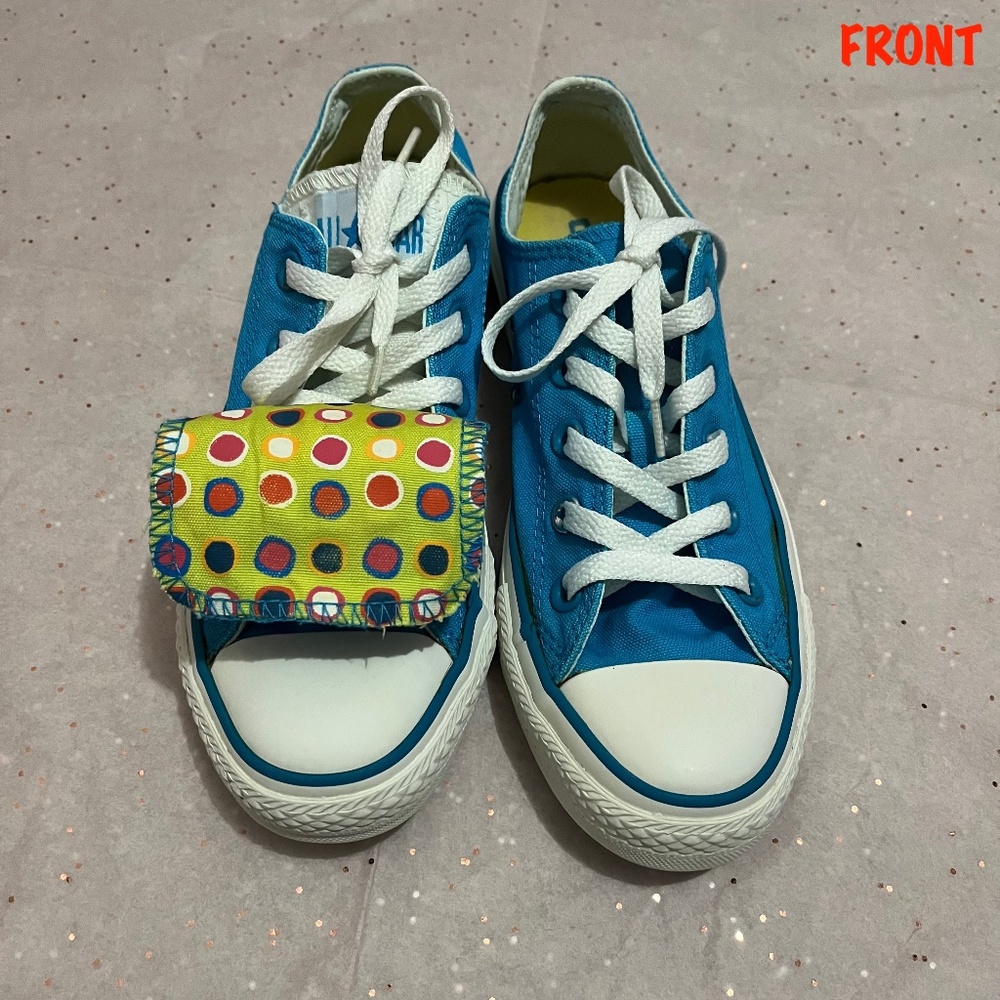 Converse Teal & White Double Tongue Low Top Sneakers